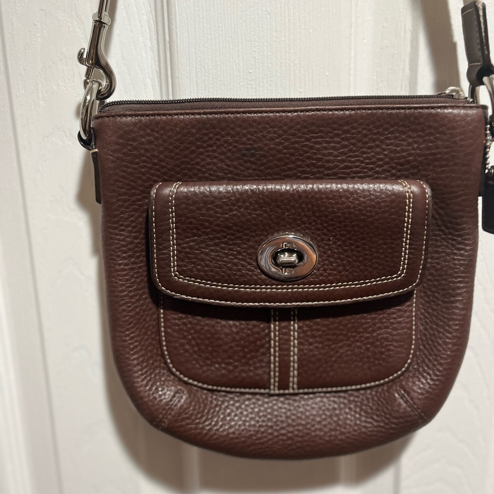 Coach Chocolate Brown Leather Crossbody Bag